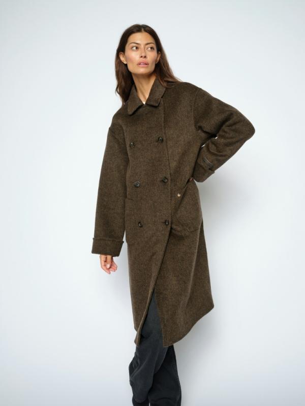 MMLUCCA BARKLEY WOOL COAT SLATE BLACK MOSMOSH
