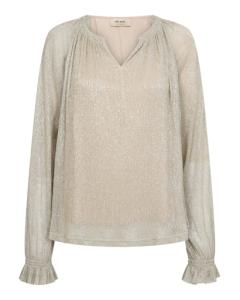MMXIMENA GLAM V-NECK BLOUSE MOURNING DOVE MOSMOSH