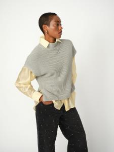 MMBIOLA BINE KNIT VEST GREY MELANGE MOSMOSH