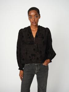 MMTAZZIN TALE LIGHT BLOUSE BLACK MOSMOSH