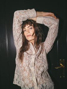 MMKETHER LACE SEQUIN SHIRT SUMMER SAND MOSMSH