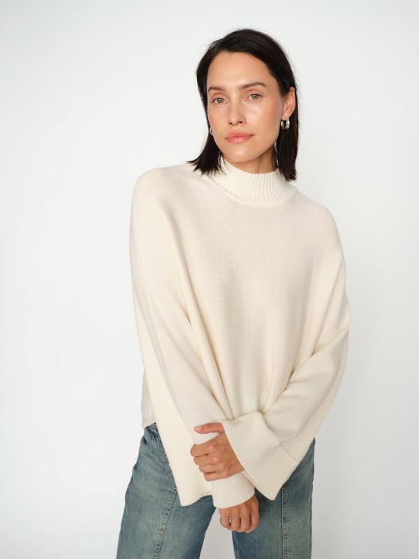 MMJONA WOOL HIGHNECK KNIT ECRU MOSMOSH