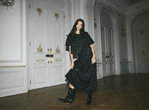 MMREYA SEQUINS SKIRT BLACK MOSMOSH