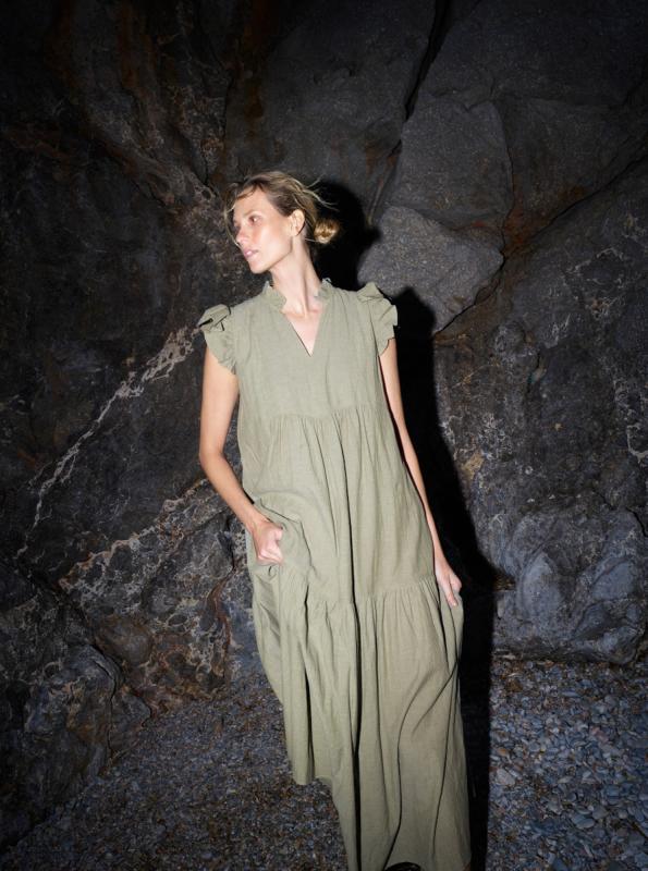 MMWALDY IZHA DRESS BURNT OLIVE MOSMOSH