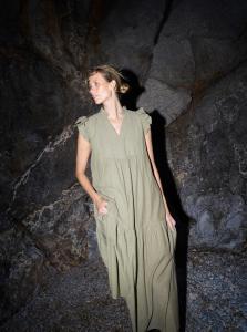 MMWALDY IZHA DRESS BURNT OLIVE MOSMOSH