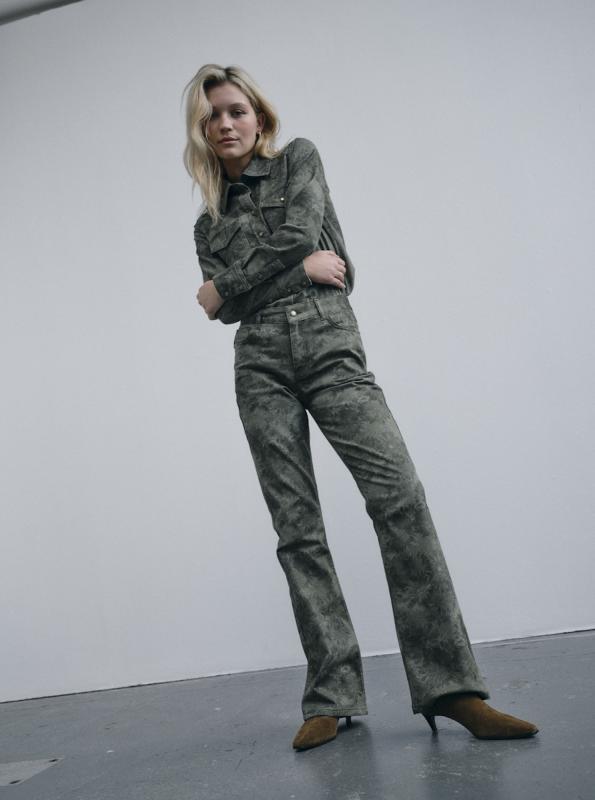 MMMARLENA PRINT PANT OLIVE NIGHT MOSMOSH