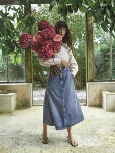 MMLEALA DENIM SKIRT MID BLUE MOSMOSH