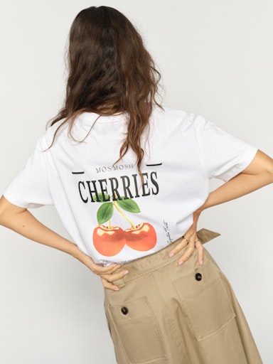 MMLAIL O-SS CHERRY TEE WHITE MOSMOSH