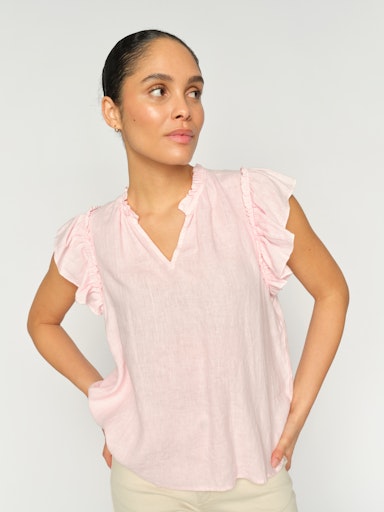 MMTEA LINEN BLOUSE BALLET SLIPPER MOSMOSH