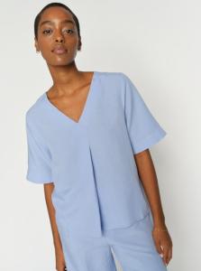 MMRAINA ALEXIS BLOUSE BRUNNERA BLUE MOSMOSH
