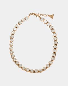 AVA PETITE PEARL NECKLACE GOLD W PEARL WHITE BOW19