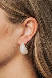 HOOP EARRINGS BEIGE BOW19