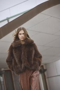 AIKOCC FURRY JACKET DARK BROWN CO`COUTURE