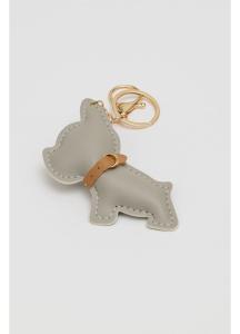 CHARM BULLDOG LIGHT GREY BOW19