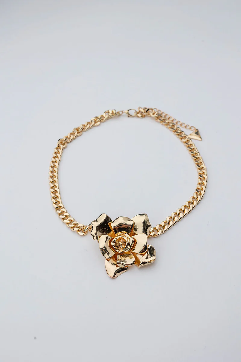 ROSE NECKLACE  GOLD BOW19