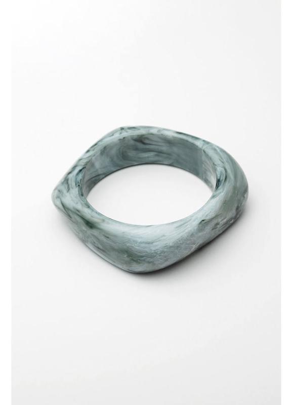 BIG SQUARE BRACELET GREEN MARBLE BOW19
