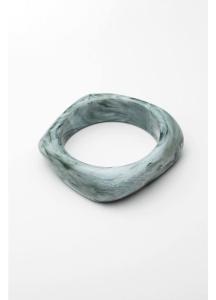 BIG SQUARE BRACELET GREEN MARBLE BOW19