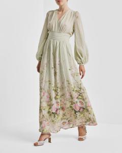 VISCOSE V-NECK DRESS GROWING GARDEN BYTIMO