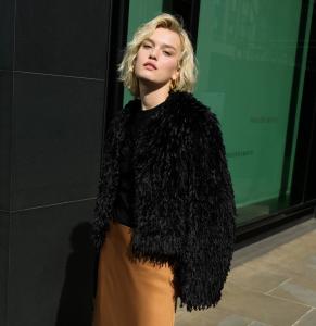 ILYA FAUZ FEATHER JACKET BLACK FRENCH CONNECTION