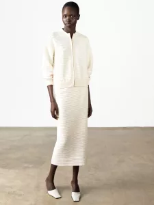 MAYIM PLEATED SKIRT PORCELAIN CREAM FRENCH CONNECTION