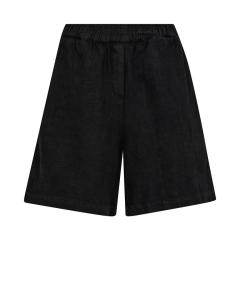 MMEMMIE LINEN BERMUDA SHORTS BLACK MOSMOSH