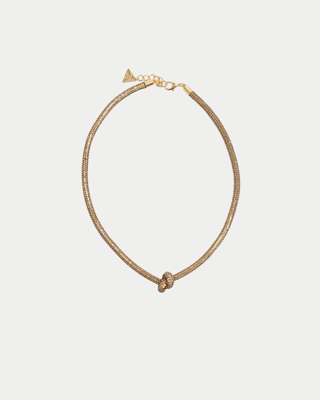 CARRIE THIN NECKLAC GOLD BROWN BOW19