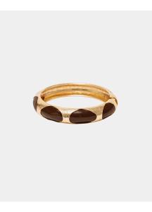 ADDIE BRACELET DARK BROWN W GOLD BOW19