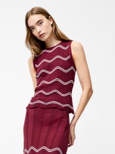 TRUDY CROCHET TOP SUMMER BURGUNDY FRENCH CONNECTION