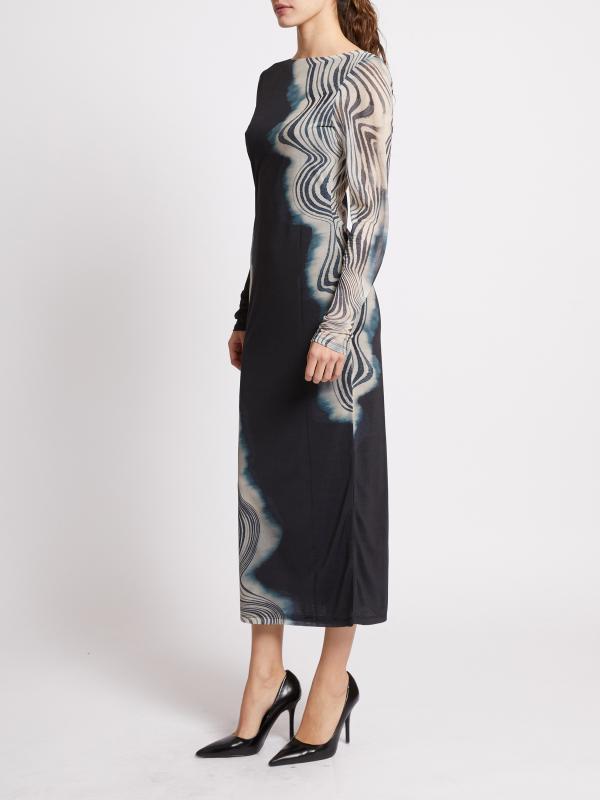CELESTE SHURI MESH MIDI DRESS FRENCH CONNECTION