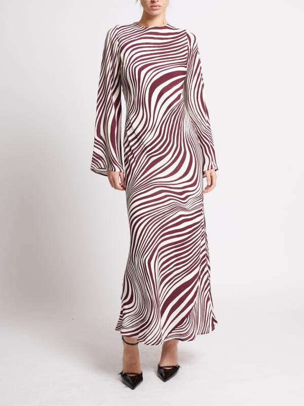 ZIGGY LARA DRESS BORDEAUX RED/PORCELA FRENCH CONNECTION