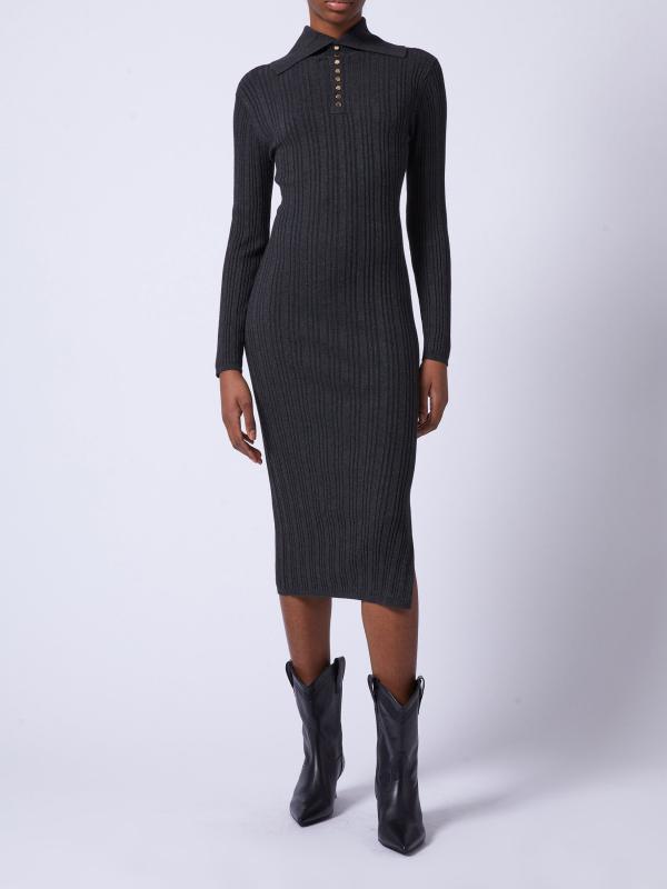 NIA MARI DRESS CHARCOAL MELANGE FRENCH CONNECTION