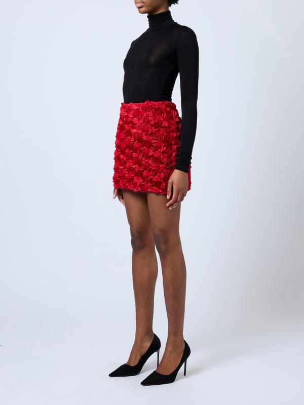 VERITY TEXTURED MINI SKIRT LIPSTICK RED FRENCH CONNECTION