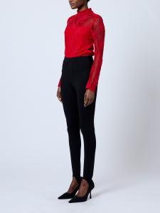 BRIDGET LACE TOP LIPSTICK RED FRENCH CONNECTION