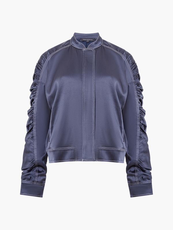 AKITA SATIN STRETCH JACKET NAVY FRENCH CONNECTION