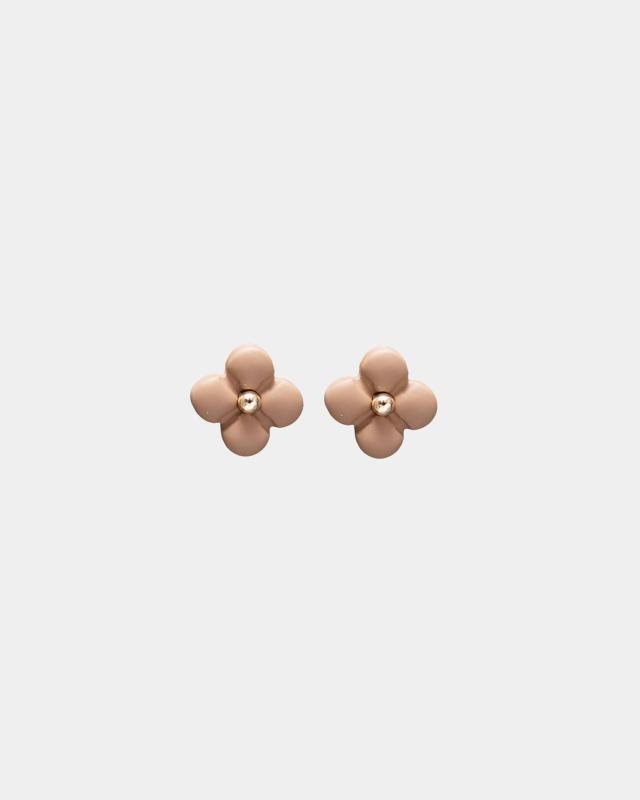SELINE FLOWER EARRINGS NOUGAT BOW19