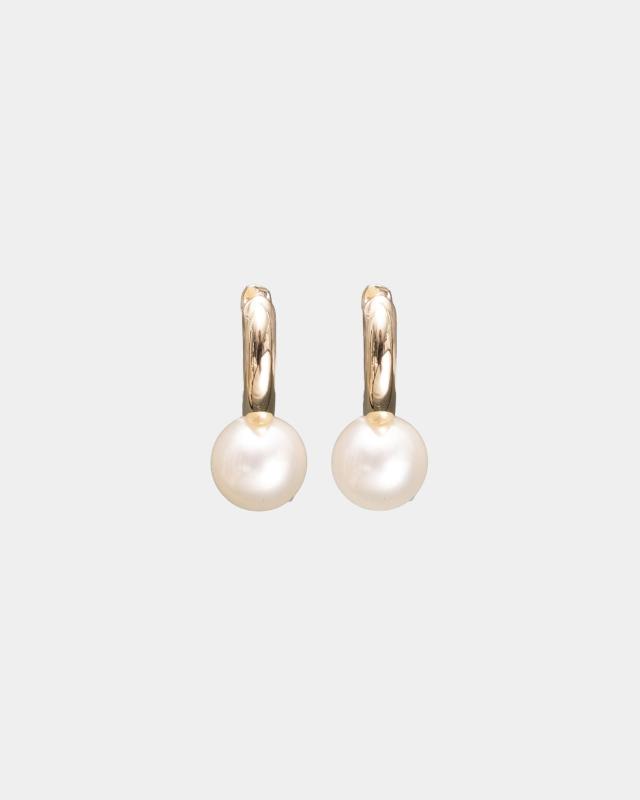 AMELIE PEARL HOOPS PEARL WHITE BOW19