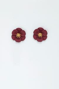FLOWER SMALL EARRINGS BURGENDY MAT BOW19