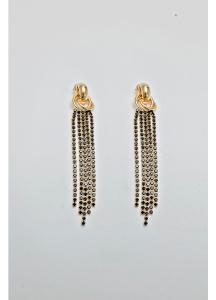 STRASS KNOT EARRINGS BLACK STRASS BOW19