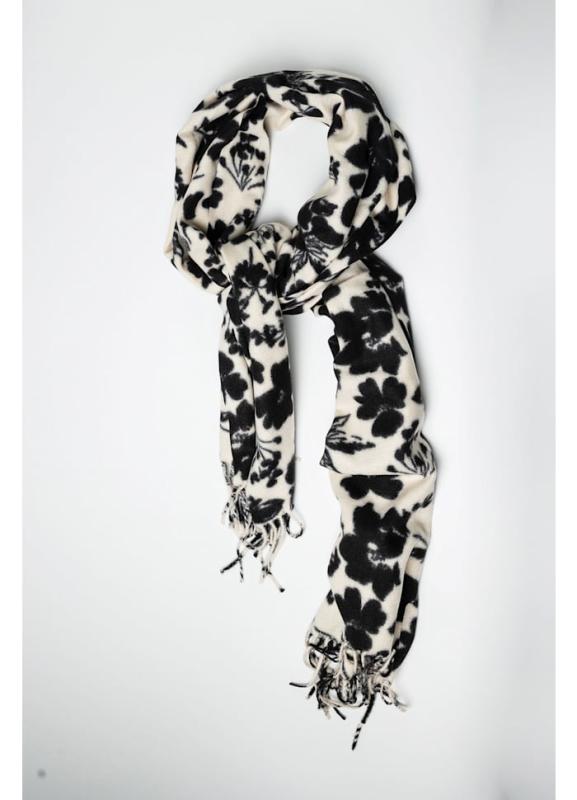 SOFT SCARF FLOWER BLACK & WHITE BOW19