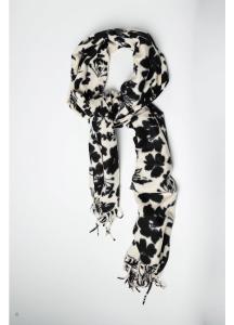 SOFT SCARF FLOWER BLACK & WHITE BOW19