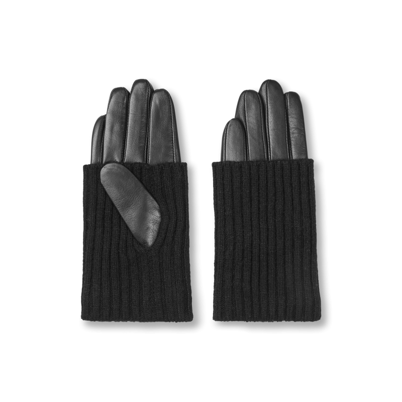 DAY LEATHER KNIT GLOVE BLACK  ET BY DAY BIRGER ET MIKKELSEN