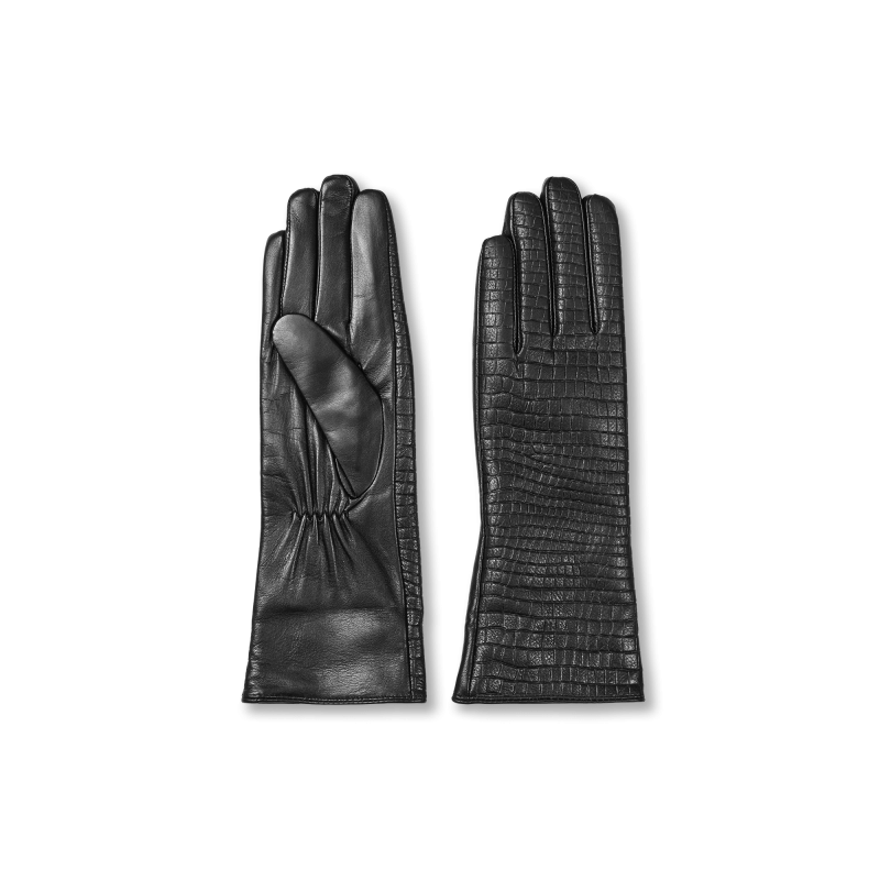 DAY LEATHER CROC GLOVE BLACK ET BY DAY BIRGER ET MIKKELSEN