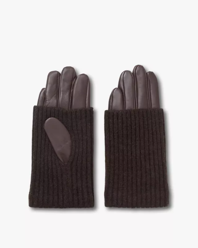 DAY LEATER KNIT GLOVE CHOCOLATE PLUM DAY ET