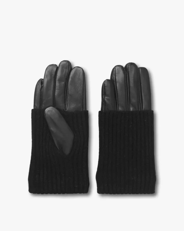 DAY LEATHER KNIT GLOVE BLACK DAY ET