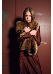 ANAIS SCARF LARGE BROWN MELANGE BOW19