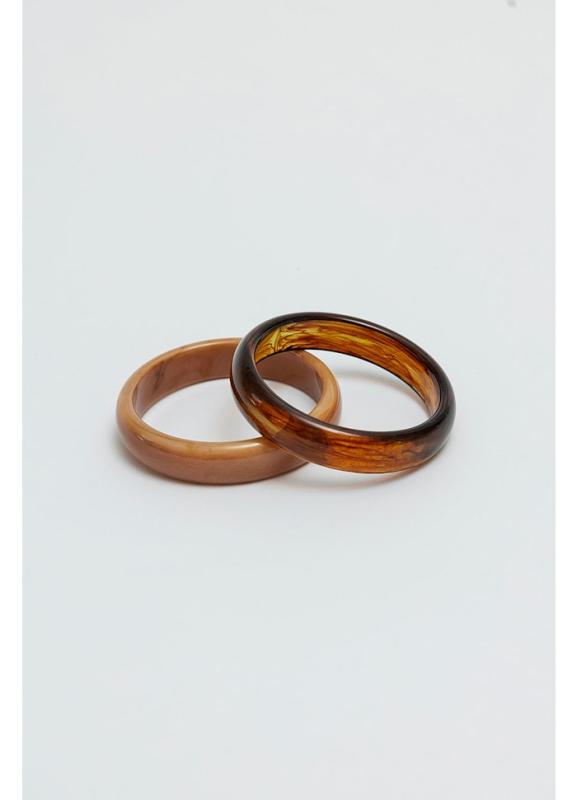 BANGLE SET 2 TERRACOTTA/BROWN BOW19