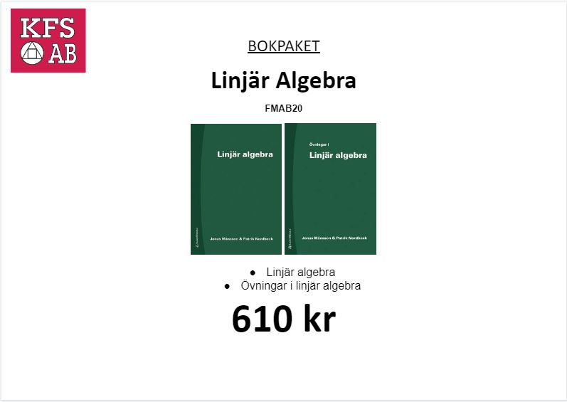 Bokpaket FMAA20/FMAB20/FMAA21 Linjär Algebra