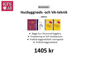 Bokpaket VBFA15 - Husbyggnads- och VA-teknik