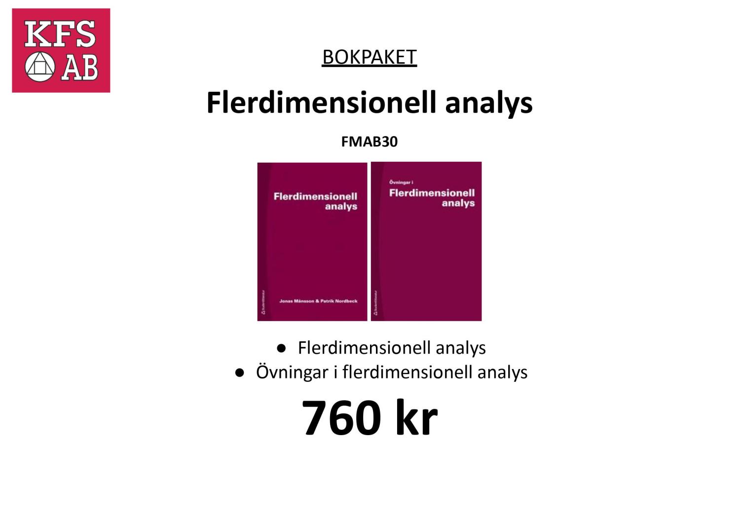 Bokpaket FMAB30 Flerdimensionell analys