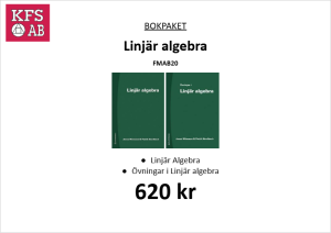 Bokpaket FMAA20/FMAB20/FMAA21 Linjär Algebra